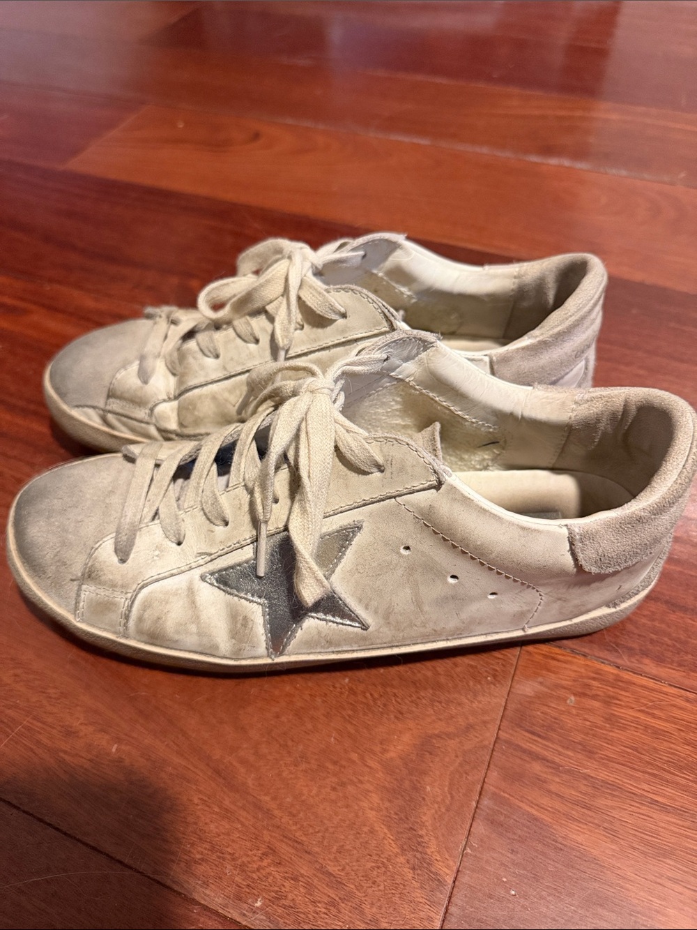 Golden Goose Style Beige Suede Star Sneakers